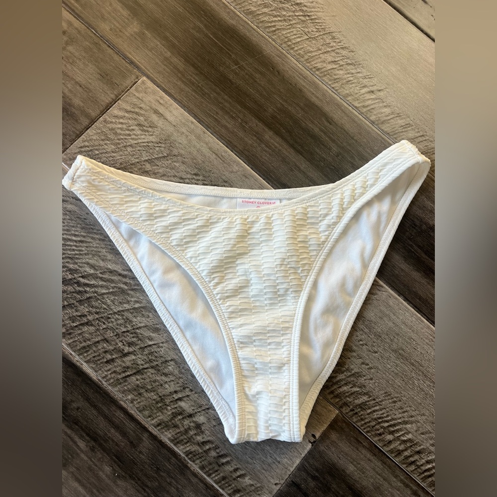 Stoney Clover Lane White Bikini Bottoms Size Small